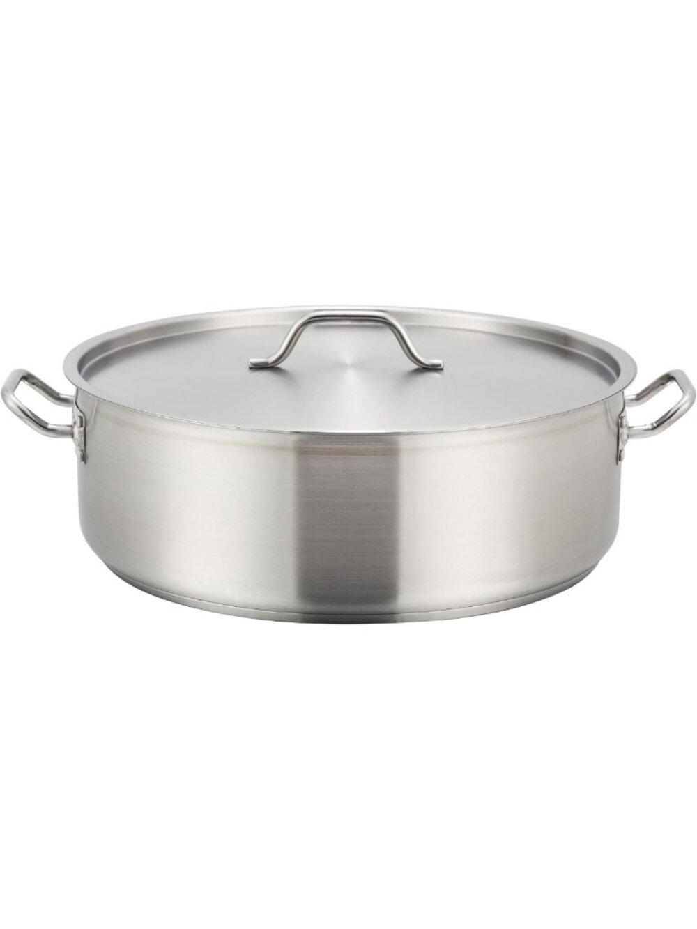 15 qt Stainless Steel Brazier Pan with Lid - Durable Cookware for Home Chefs